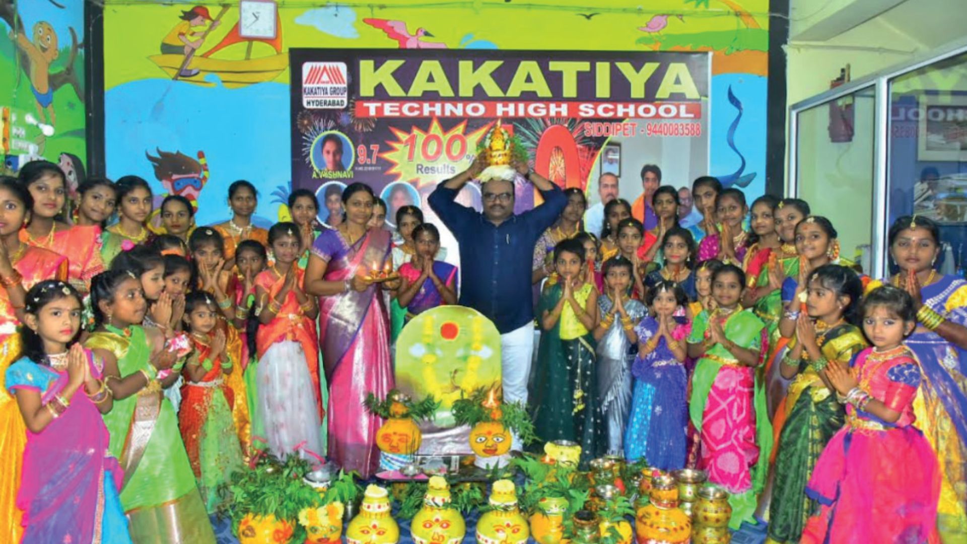 Splendidly Bonalu festival celebrations in Kakatiya school