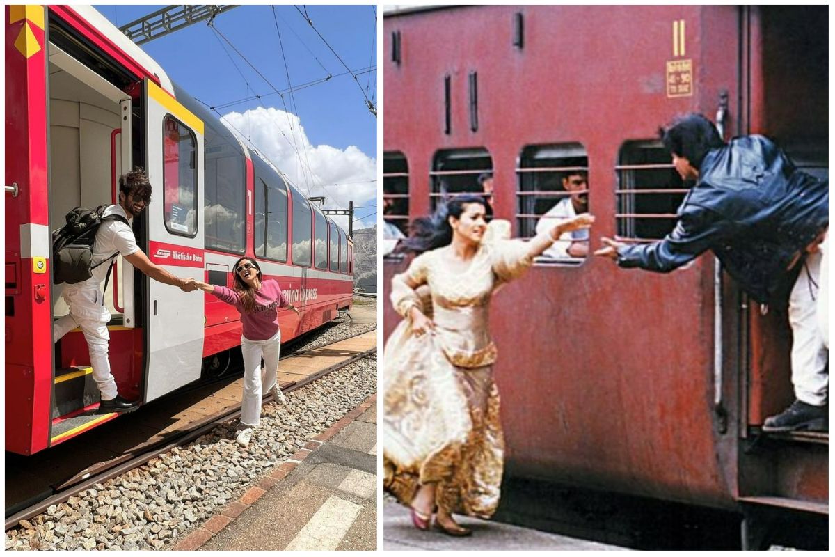 Shahid, Mira recreate iconic 'DDLJ' train scene in Switzerland