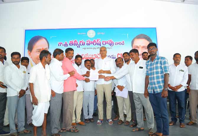 Minister Harish Rao handed over proceedings copies to caste community buildings in Nangunur mandal