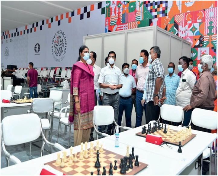 Chief Secretary to Government inspected the preparedness for the conduct of the 44th Chess Olympiad 2022 at Mamallapuram