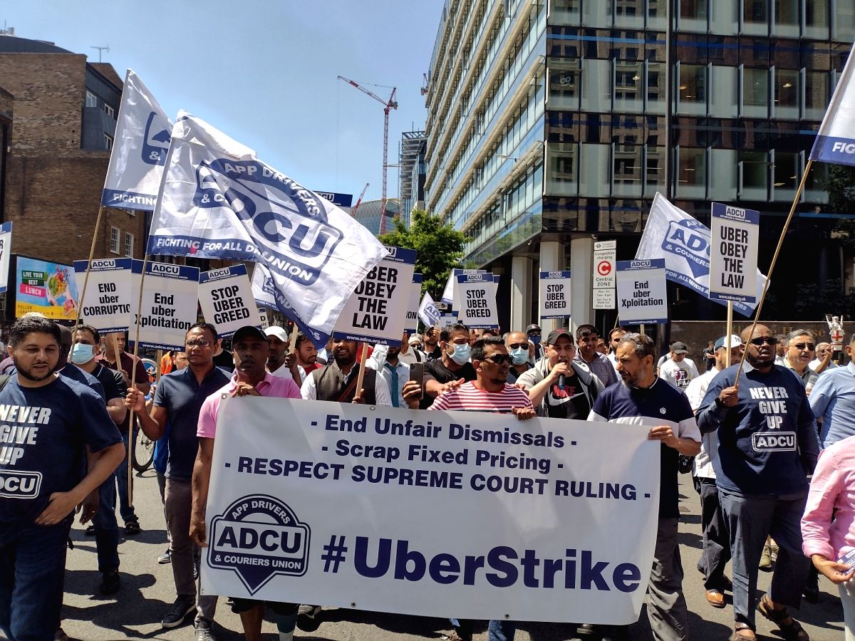 Uber files: UK union stages 24-hour strike to make CEO accountable