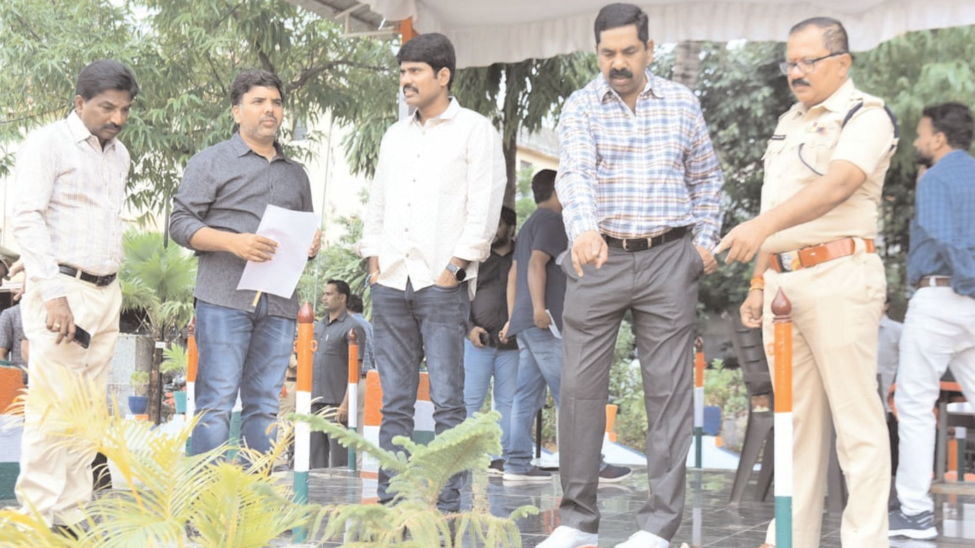 Collector inspected the arrangements for 15th Aug celebration