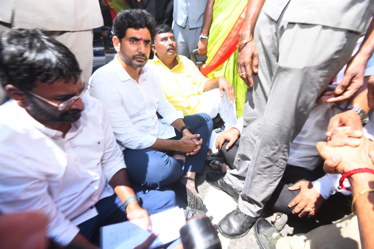 TDP leader Lokesh detained on way to Palasa