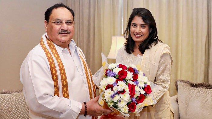 Mithali Raj meets Nadda in Hyd