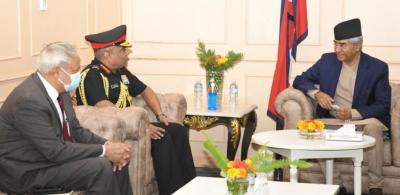 Indian Army chief meets Nepal PM Deuba