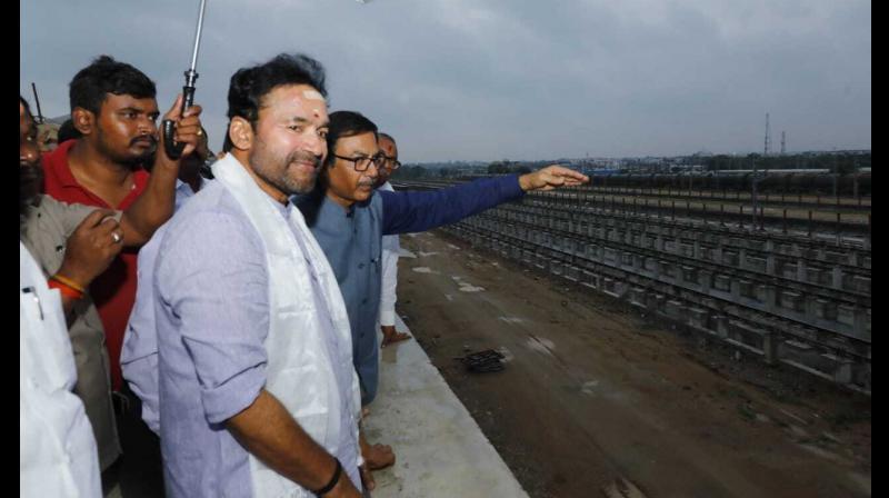 Kishan Reddy inspects progress of Satellite Terminal works at Charlapalli Railway station