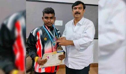 Khammam: RJC student selected for national level floor ball tournament