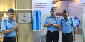 Air Chief Marshal VR Chaudhari, Chief of the Air Staff at during the launch of the emergency medical response system at Command Hospital Air Force Bangalore (CHAFB) on Tuesday.