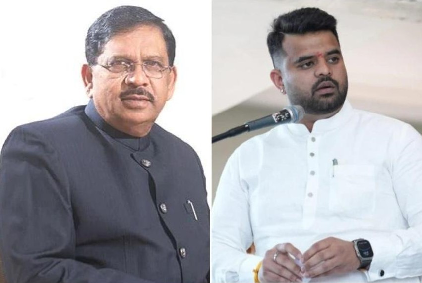 Karnataka Home Minister Dr G. Parameshwara and JD(S) MP Prajwal Revanna