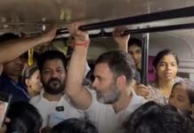 Rahul Gandhi and CM Reddy Revanth boarded the RTC bus at Dilsukh Nagar in the city.