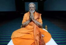 Modi began meditation at Rock Memorial, a monument built in tribute to Swami Vivekananda, at Kanyakumari.