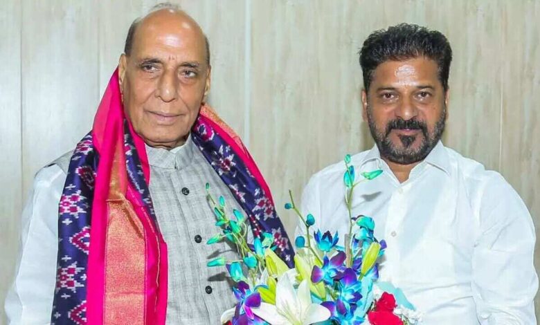 CM Revanth Reddy Invites Defence Minister Rajnath Singh for Gandhi Sarovar Foundation Ceremony