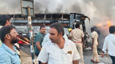 Andhra Pradesh Bus Accident Leaves Ten Dead After Travel Bus Catches Fire in Markapuram