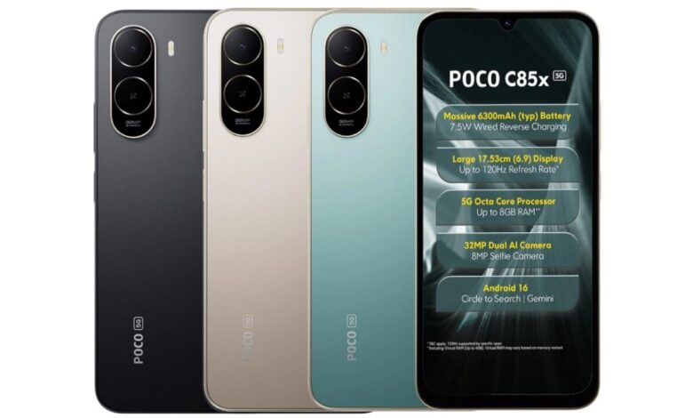 Poco C85x 5G Launched in India With Massive 6300mAh Battery and Budget Price