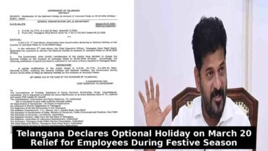 Telangana Declares Optional Holiday on March 20 Amid Festive Season