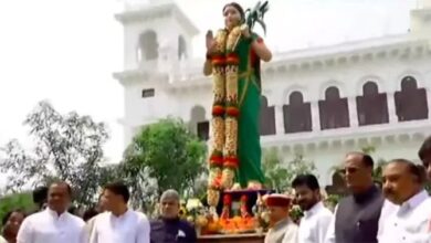 Telangana Thalli Statue Unveiled at Assembly Premises in Hyderabad