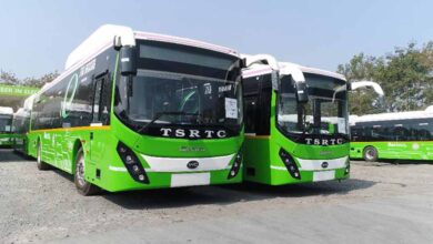 RTC buses parked in depot as workers prepare for strike leading to halt in bus services and commuter disruption