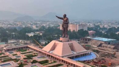 Ambedkar Jayanti celebrations in Vijayawada marking 135th birth anniversary with ministers officials and public paying tribute to Dr BR Ambedkar