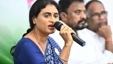 People standing in long queues at closed petrol stations during fuel shortage in Andhra Pradesh as Sharmila criticises government response