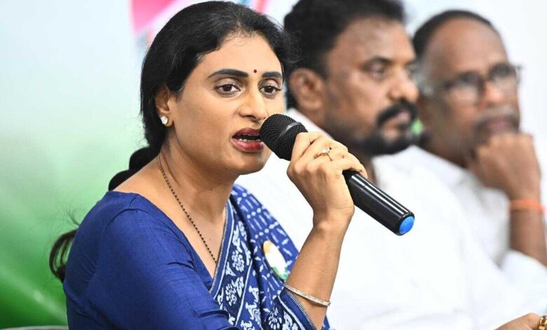 People standing in long queues at closed petrol stations during fuel shortage in Andhra Pradesh as Sharmila criticises government response