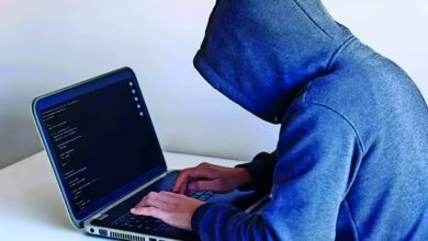 Man using mobile phone trapped in Facebook investment scam showing financial loss and cyber fraud concept