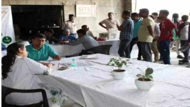 Journalists attending free health camp at Nature Cure Hospital Hyderabad for medical checkups and consultations