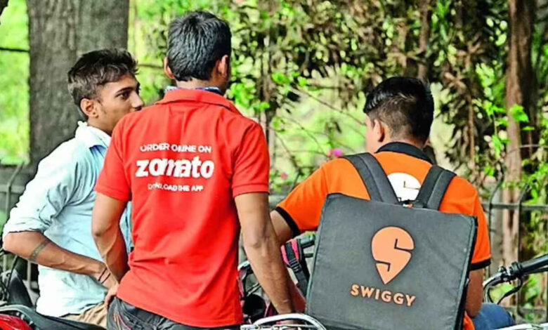 Gig worker receiving a glass of water during extreme Telangana summer heat while working outdoors