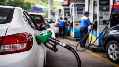 Fuel station in India with vehicles waiting as diesel price hike concerns grow