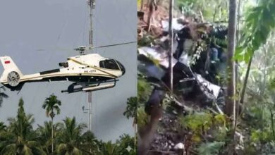 Rescue teams search helicopter crash site in dense forest after Indonesia helicopter crash killed eight people