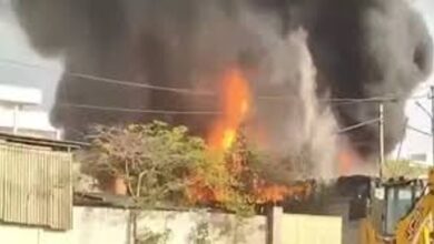 Fire accident in Jeedimetla industrial area and Bahadurpally warehouse fire spreads to nearby house causing panic among residents