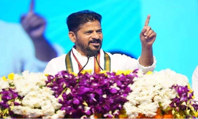 Telangana CM Revanth Reddy addressing public on Bhupalpally district issue