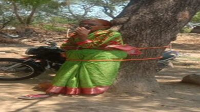 Sangareddy Anganwadi teacher assaulted and tied to tree by villagers over husband debt dispute police case registered