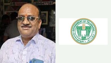 RTC driver Shankar Goud image alongside Telangana government emblem related to ex gratia announcement