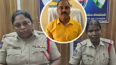 ACB officers arresting police CI SI and RDO in Telangana for taking bribes during corruption crackdown