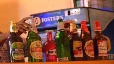Liquor bottles displayed in store as Telangana liquor prices likely to increase due to war impact and supply shortages