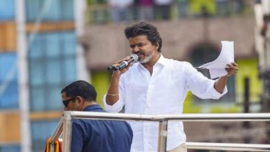 Actor Vijay outside Madras High Court after petition on his election affidavit was dismissed