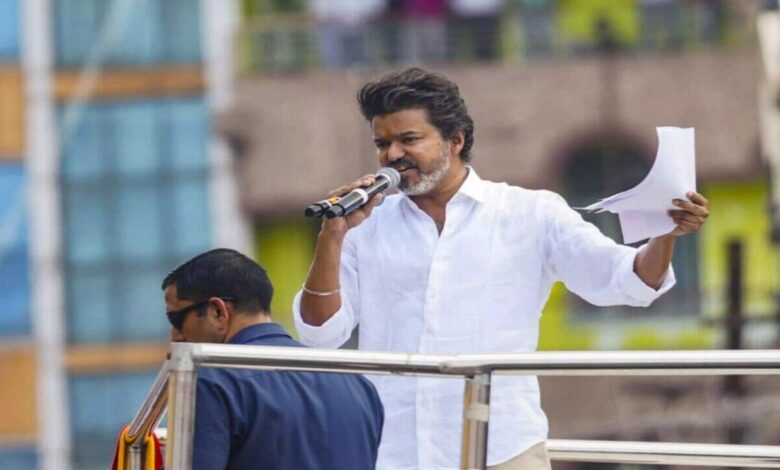 Actor Vijay outside Madras High Court after petition on his election affidavit was dismissed