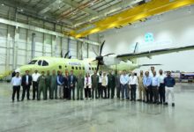 The first Made in India C 295 military transport aircraft manufactured at Tata Advanced Systems facility in Vadodara