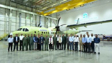 The first Made in India C 295 military transport aircraft manufactured at Tata Advanced Systems facility in Vadodara