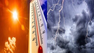 People walking under intense sun during heatwave in Andhra Pradesh and Severe heatwave grips Andhra Pradesh and Telangana as authorities warn of thunderstorms with lightning across several districts