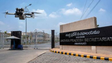 Drone seen near Andhra Pradesh Secretariat in Amaravati during false drone rumour controversy