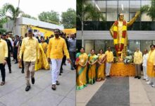 Chandrababu and Lokesh Pay Rich Tributes on NTR Birth Anniversary