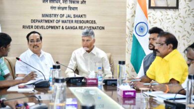 Andhra Pradesh Chief Minister Chandrababu Naidu meets Union Jal Shakti Minister C R Patil to discuss Polavaram project completion and irrigation related proposals
