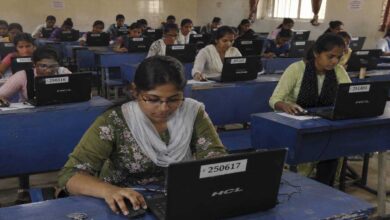 Students preparing to attend DEECET examination for D El Ed course admissions at designated online test centers