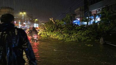 Heavy midnight rain in Hyderabad causes waterlogged roads and power disruptions across several parts of the city