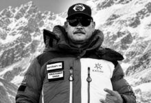 Hyderabad mountaineer Arun Kumar Tiwari during his Everest expedition in the Himalayan region
