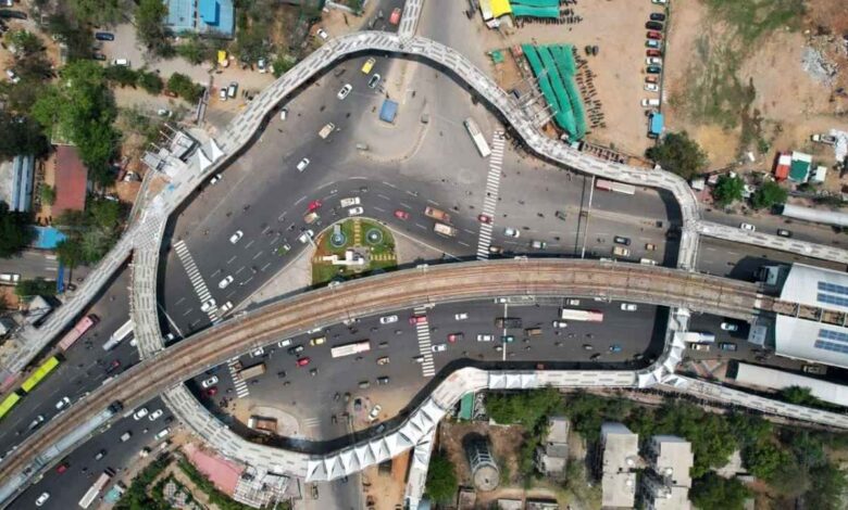 Traffic diversions and road closure at Hyderabad Uppal Ring Road junction for elevated corridor construction works
