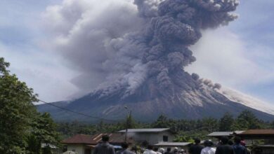 Massive ash eruption from Mount Dukono volcano in Indonesia during deadly climbing incident