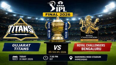 IPL trophy displayed ahead of the IPL 2026 final between Gujarat Titans and Royal Challengers Bengaluru at Narendra Modi Stadium in Ahmedabad.