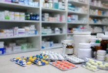 Medical shops and pharmacy associations protest against online medicine sales ahead of the statewide bandh scheduled on May 20
